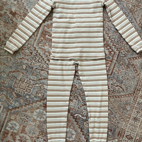 Rylee & Cru Oat & Cinnamon Striped Pajama Set - Picture 2 of 6